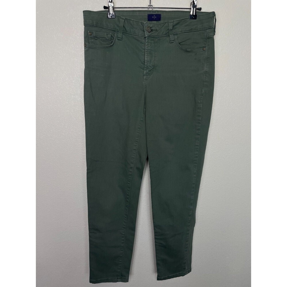 NYDJ Size 6 Ankle Skinny Jeans Green Denim Mid Rise Lift Tuck Cotton Stretch